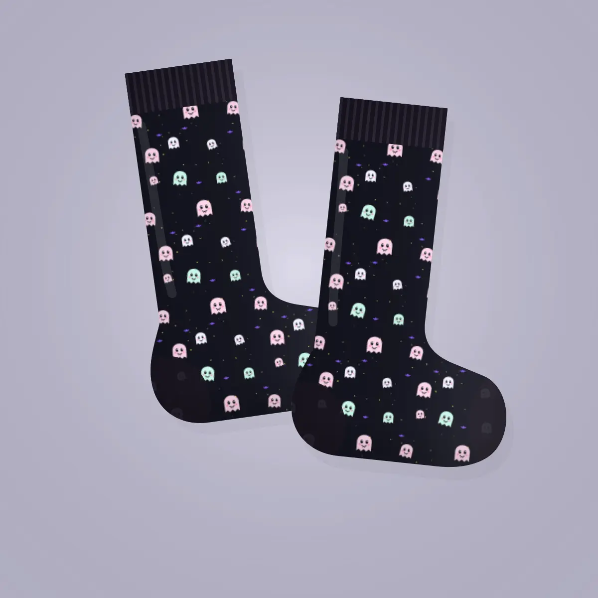 Fanged Ghosts socks — creepy-cute all-over print