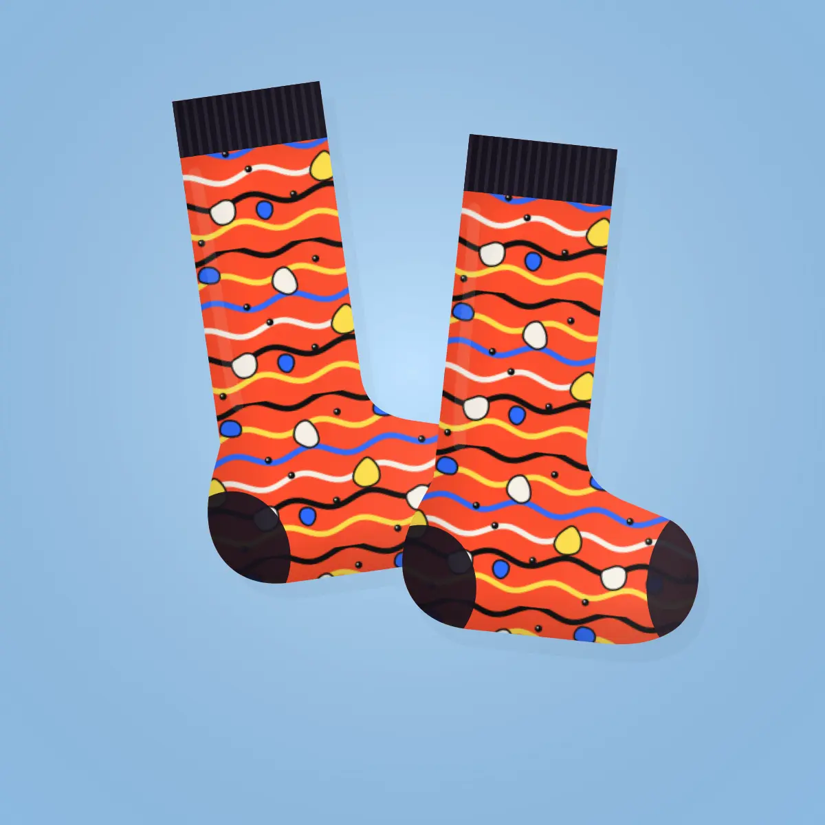 Wobble Grid socks — abstract all-over print